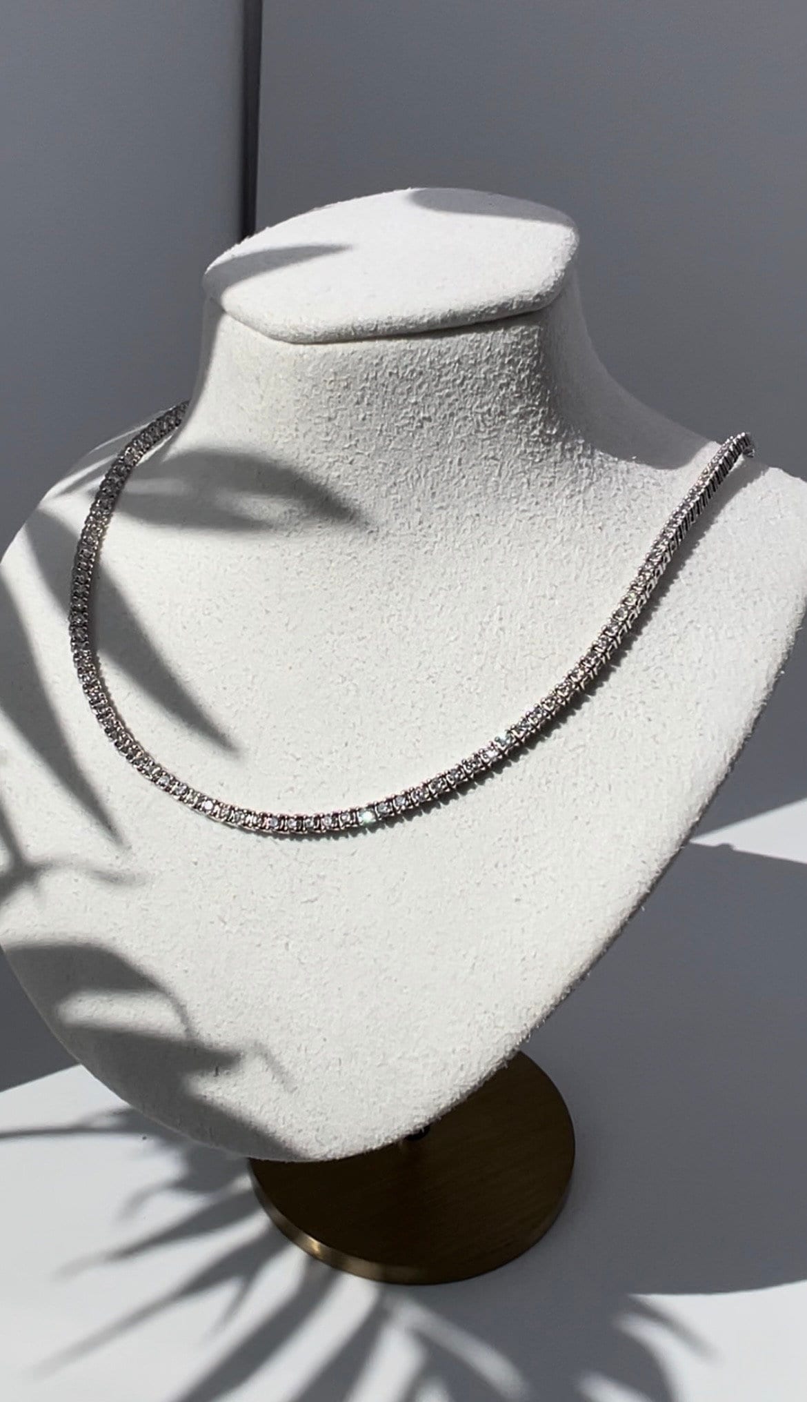 Tennis Necklace 2mm 5.00-6.50TCW Round Created Diamond 925 Solid Sterling Silver Chain