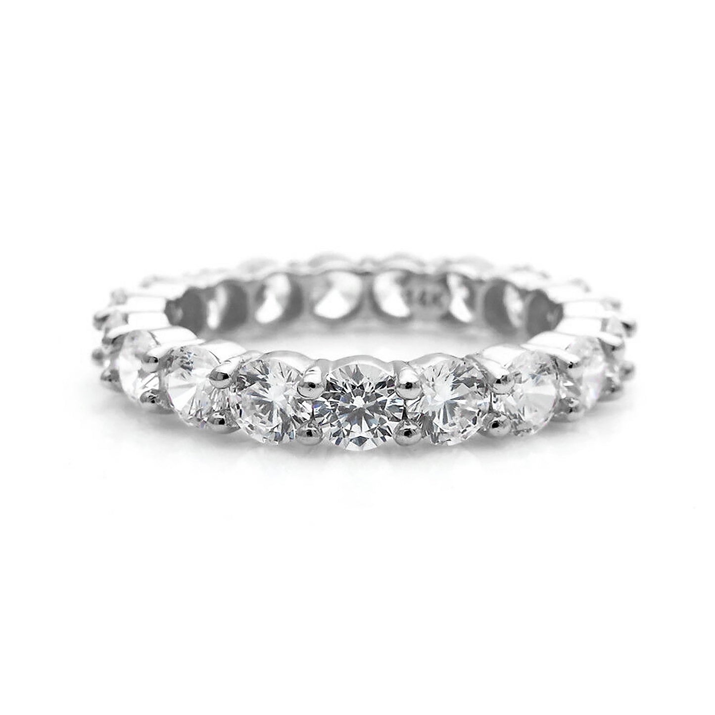 1.00ct-3.50ct Brilliant Cut Created Diamond Full Eternity Band Ring Solid 14k Yellow Gold Wedding Band