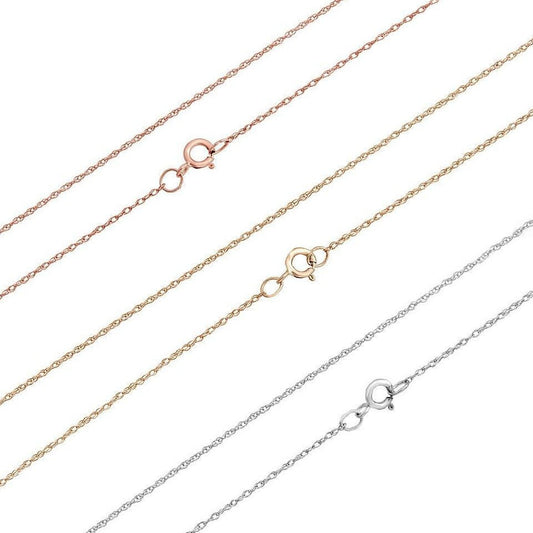 14K Twisted Rope Chain Solid Yellow White Rose Gold Singapore Necklace (13"-22")