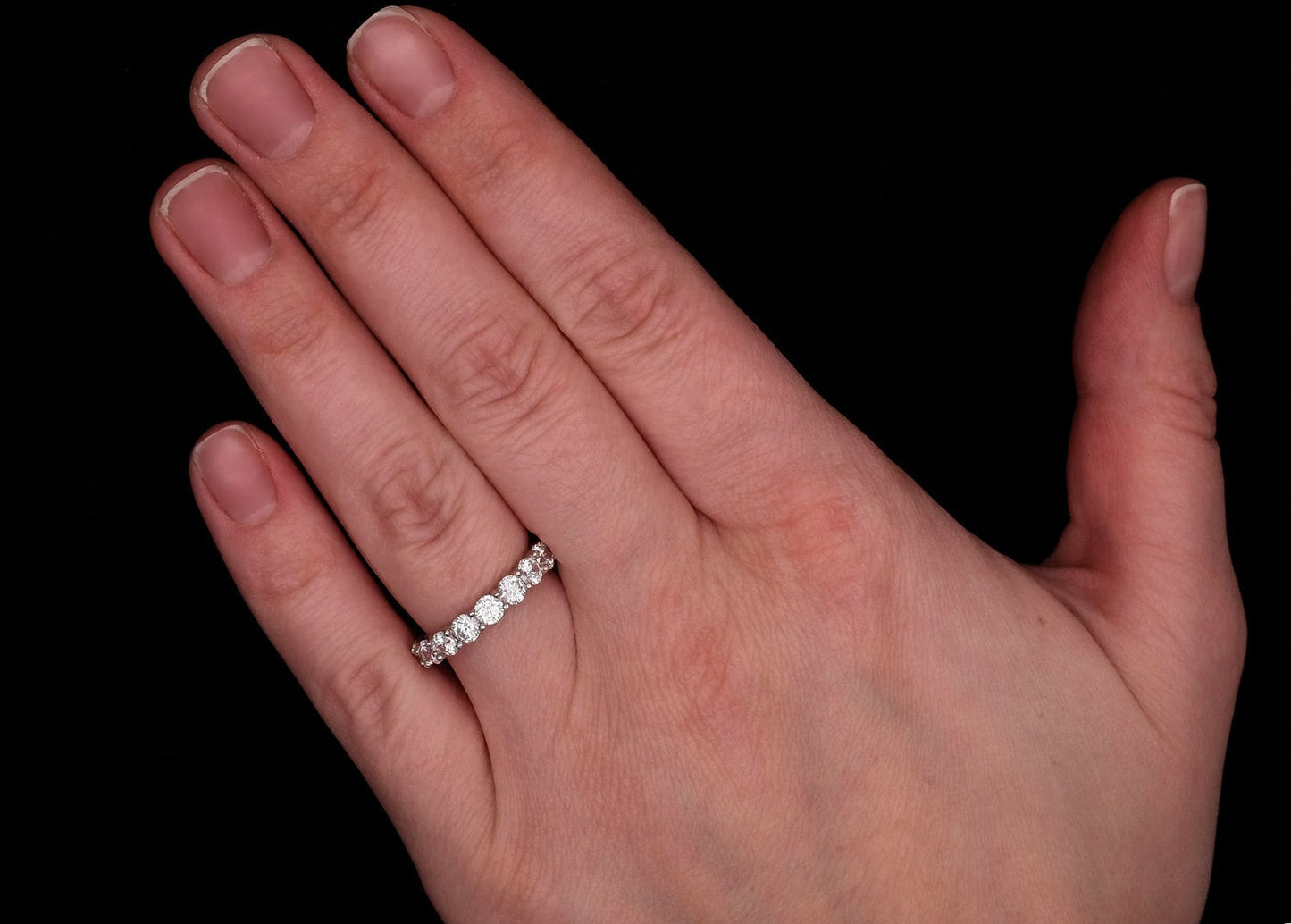 1.00ct-6.00ct Brilliant Created Diamond Full Eternity Ring Solid 925 Sterling Silver