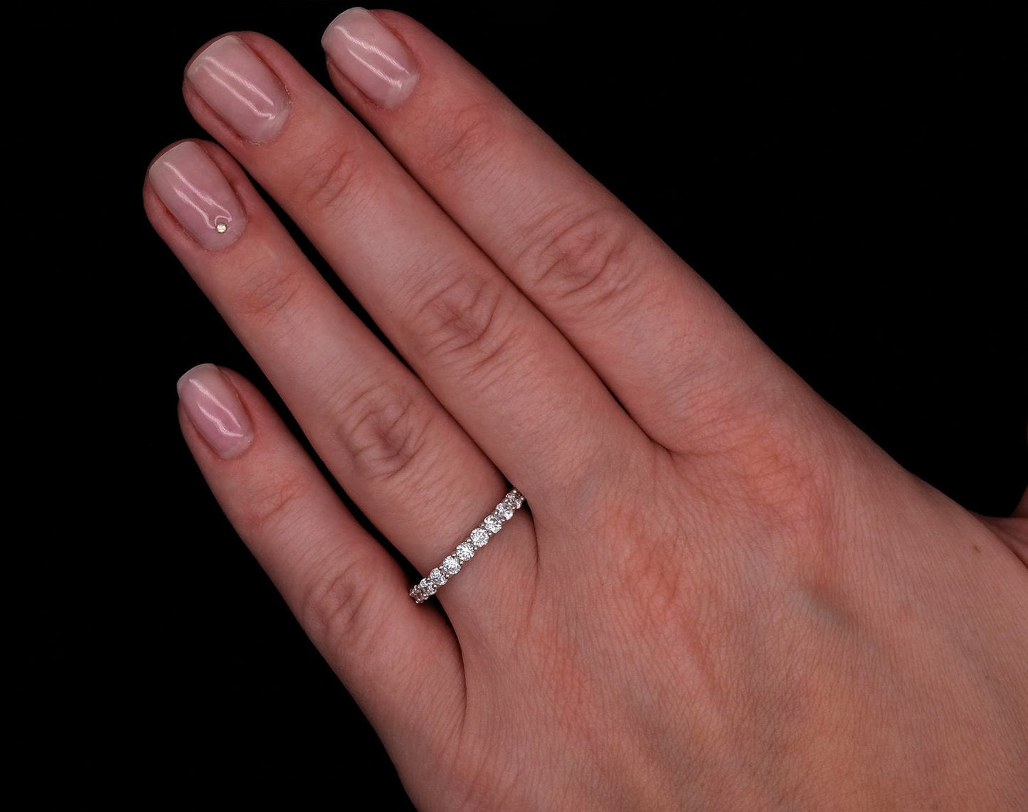 1.00ct-6.00ct Brilliant Created Diamond Full Eternity Ring Solid 925 Sterling Silver