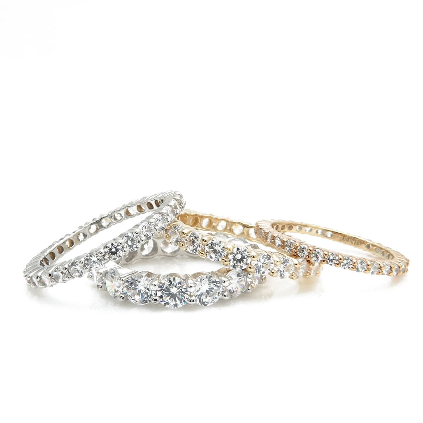 1.00ct-6.00ct Brilliant Created Diamond Full Eternity Ring Solid 925 Sterling Silver