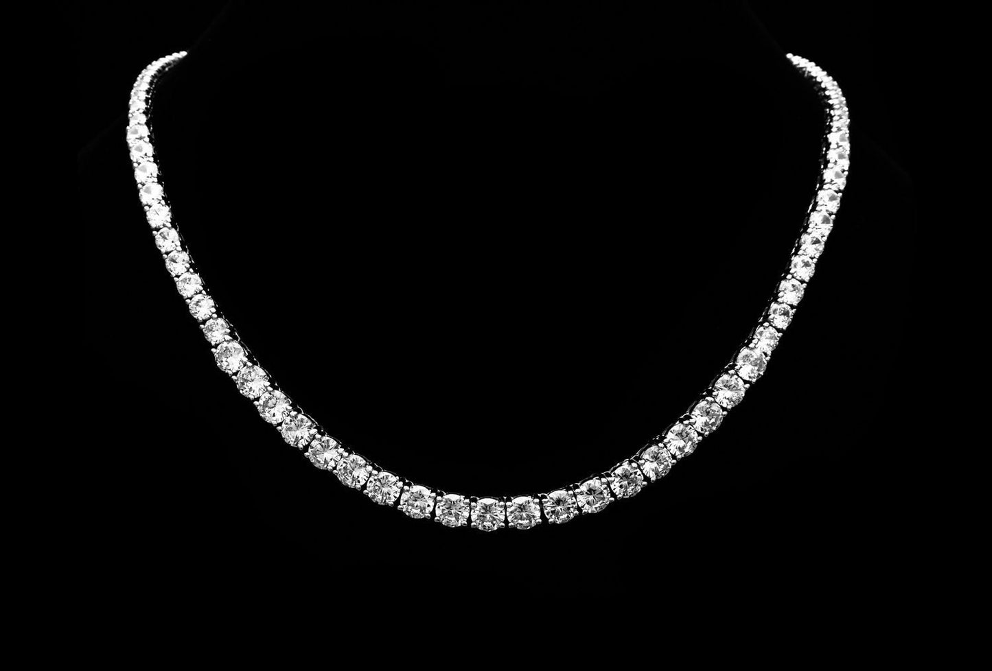 Graduated Tennis Necklace Created Diamond 35.00tcw 925 Solid Sterling Silver or 14k Yellow gold Tone 925, for women, for men, wedding