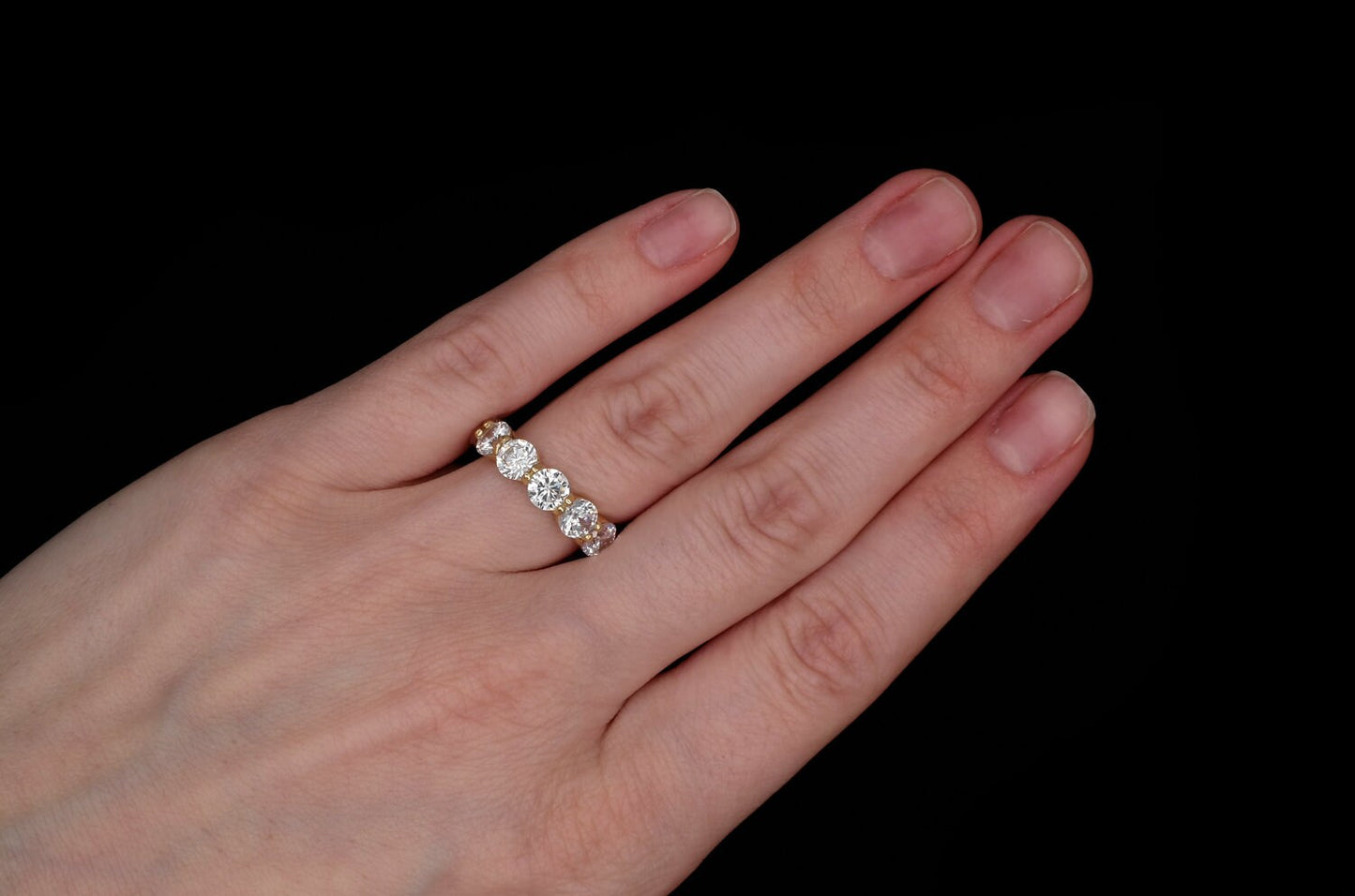 1.00ct-6.00ct Brilliant Created Diamond Full Eternity Ring Solid 925 Sterling Silver