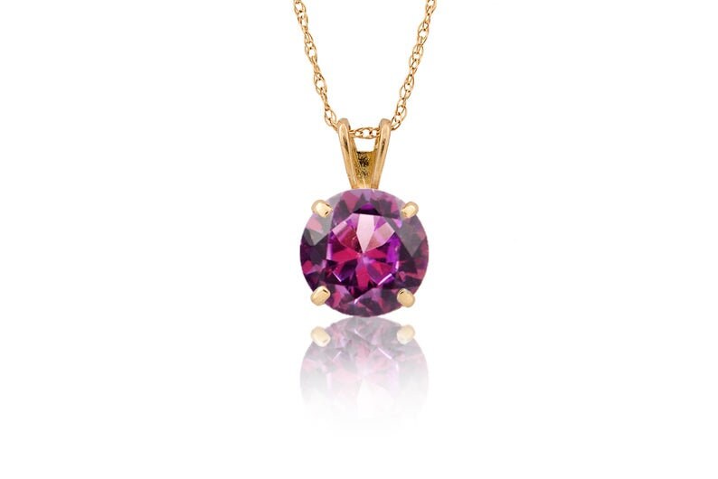 0.25CT-3.00CT Brilliant Round Created Diamond/Gemstone Pendant Solitaire 14K White Gold Charm VVS1