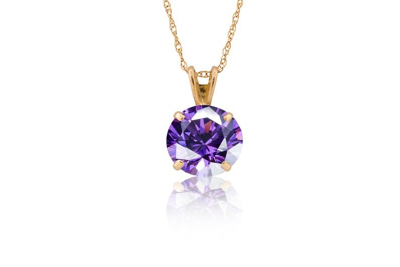 0.25CT-3.00CT Brilliant Round Created Diamond/Gemstone Pendant Solitaire 14K White Gold Charm VVS1
