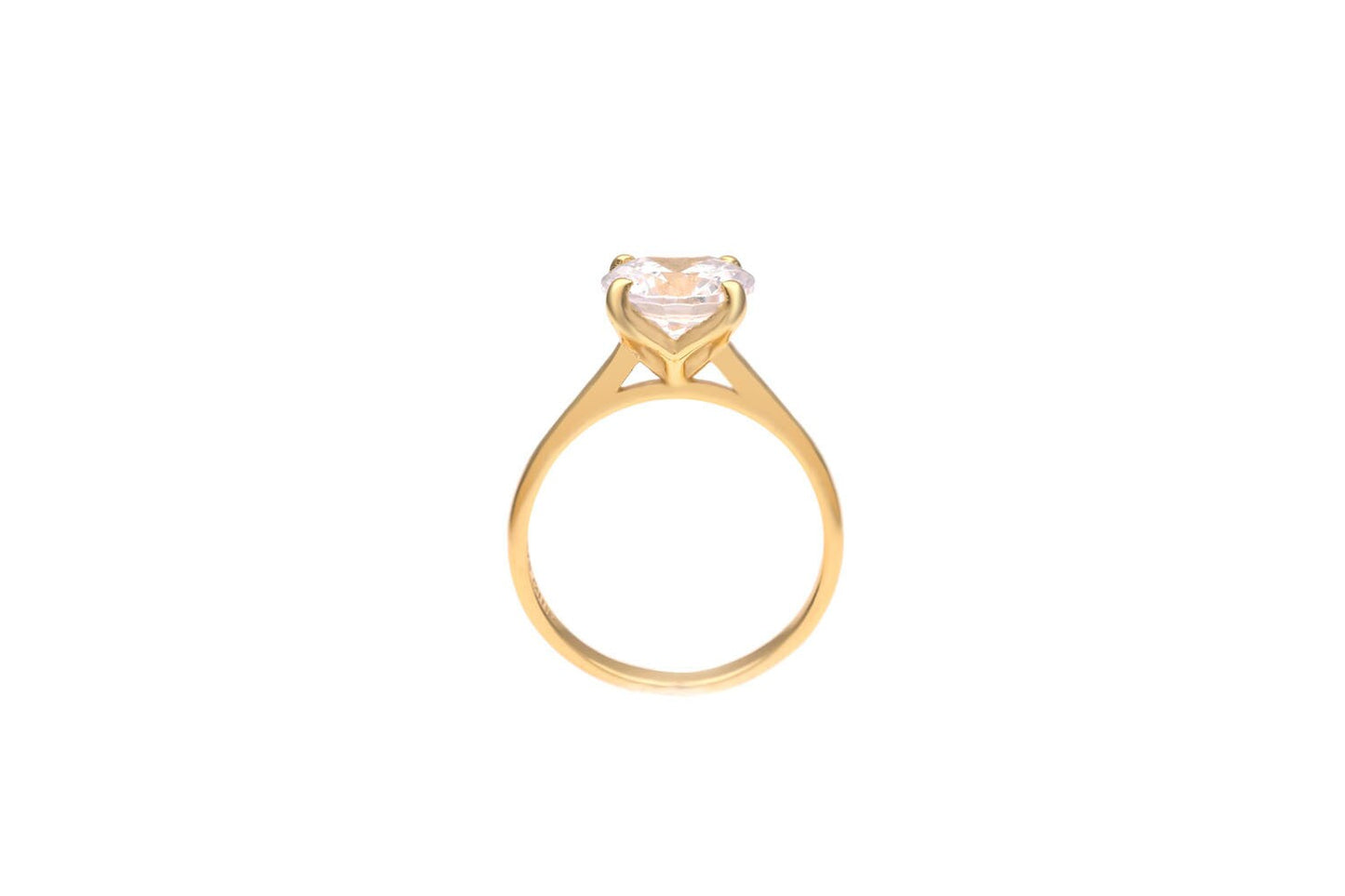 0.84-2.75CT Round Created Diamond Solitaire Ring 925 Sterling Silver/Yellow Gold Tone