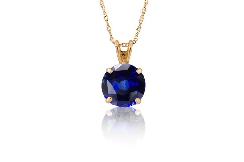 0.25CT-3.00CT Brilliant Round Created Diamond/Gemstone Pendant Solitaire 14K White Gold Charm VVS1