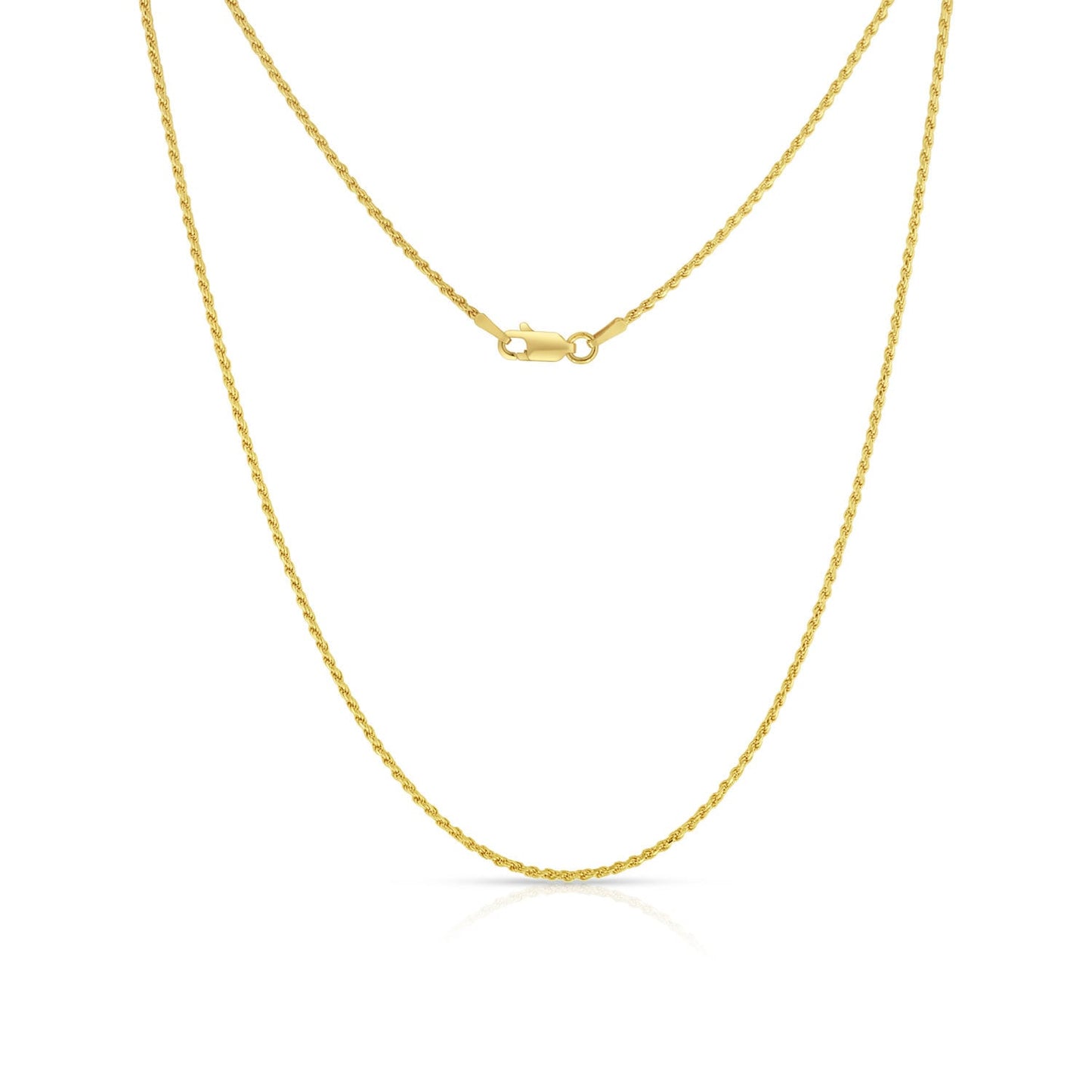 Rope Chain 1mm-8mm Twisted Necklace Sterling Silver 925 14k Yellow gold Tone 925 (16"-30")