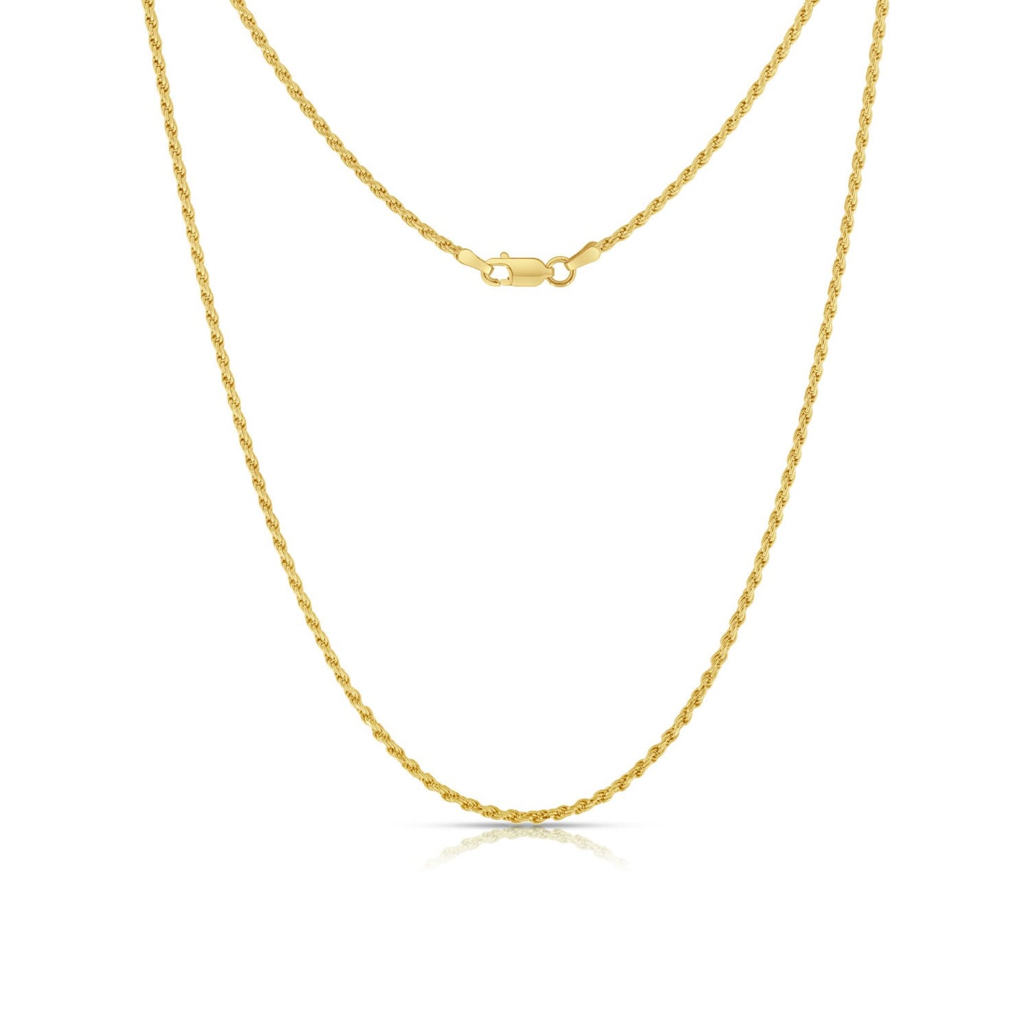 Rope Chain 1mm-8mm Twisted Necklace Sterling Silver 925 14k Yellow gold Tone 925 (16"-30")