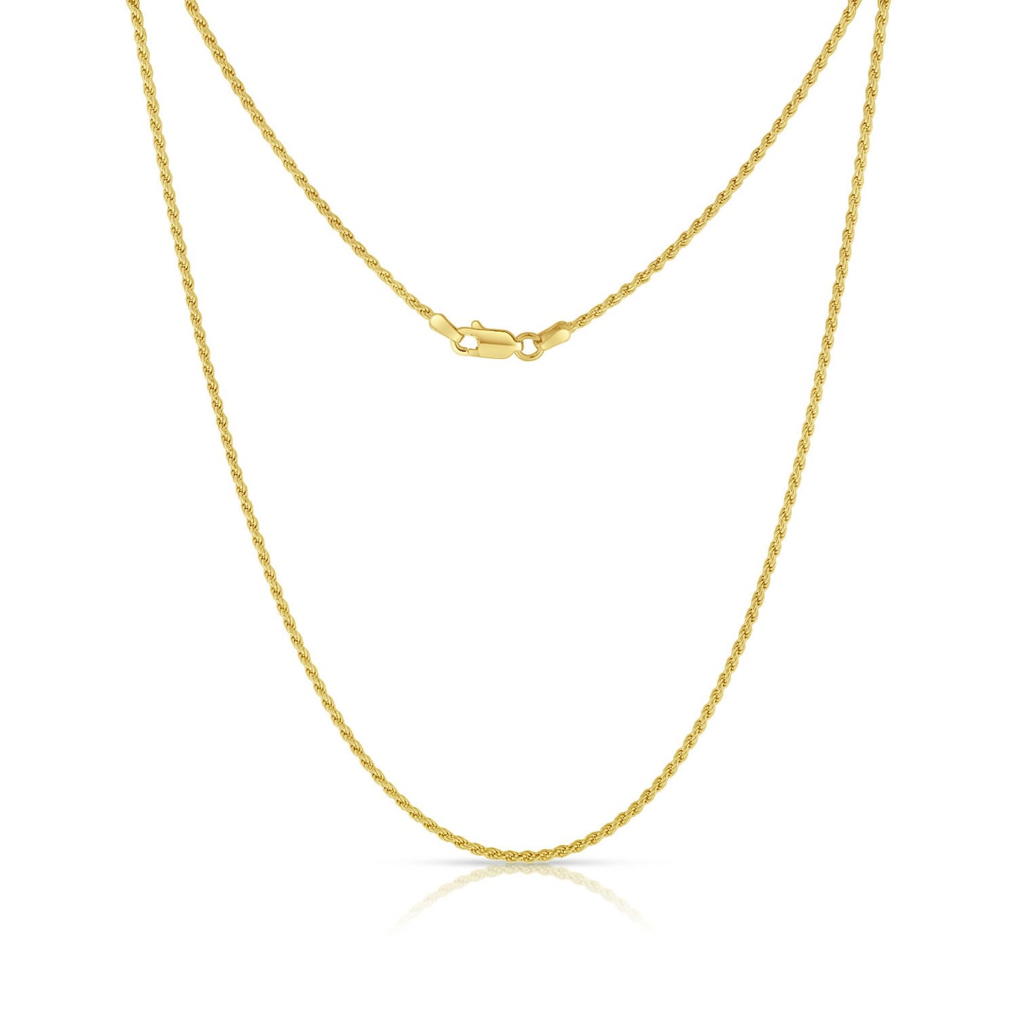 Rope Chain 1mm-8mm Twisted Necklace Sterling Silver 925 14k Yellow gold Tone 925 (16"-30")